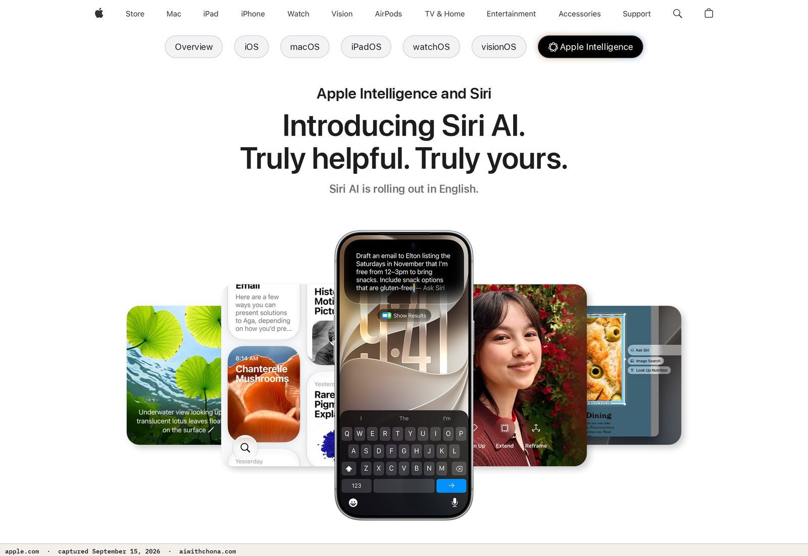 Apple's official Apple Intelligence page outlines the on-device AI features available in iOS 18 and the roadmap for expanded Siri capabilities